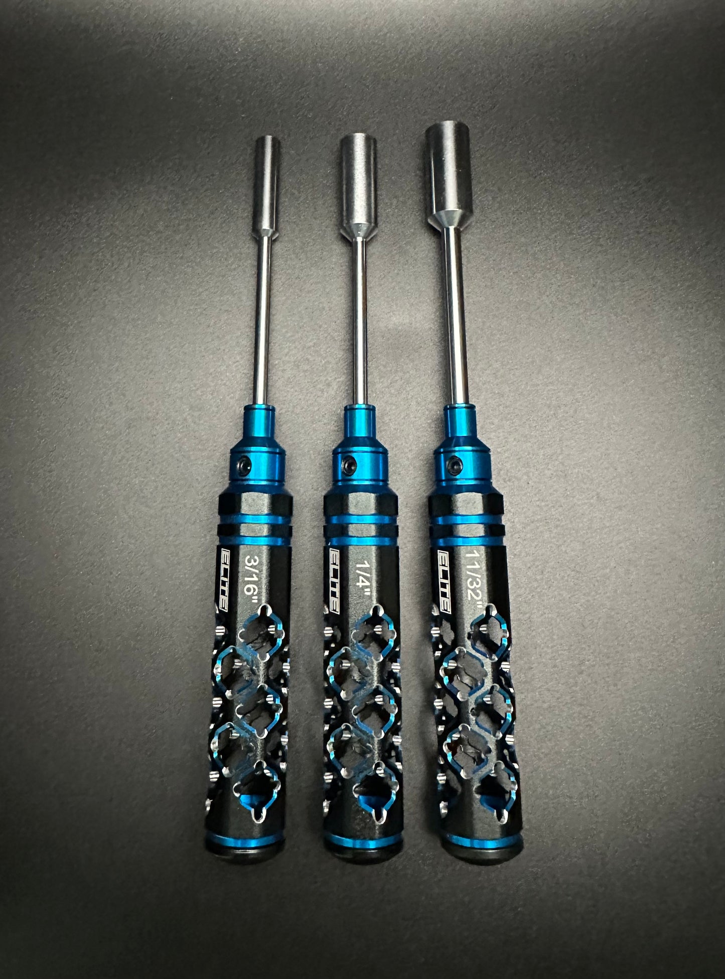 ELITE PRO SERIES SAE 3PC NUT DRIVER SET BLACK/BLUE