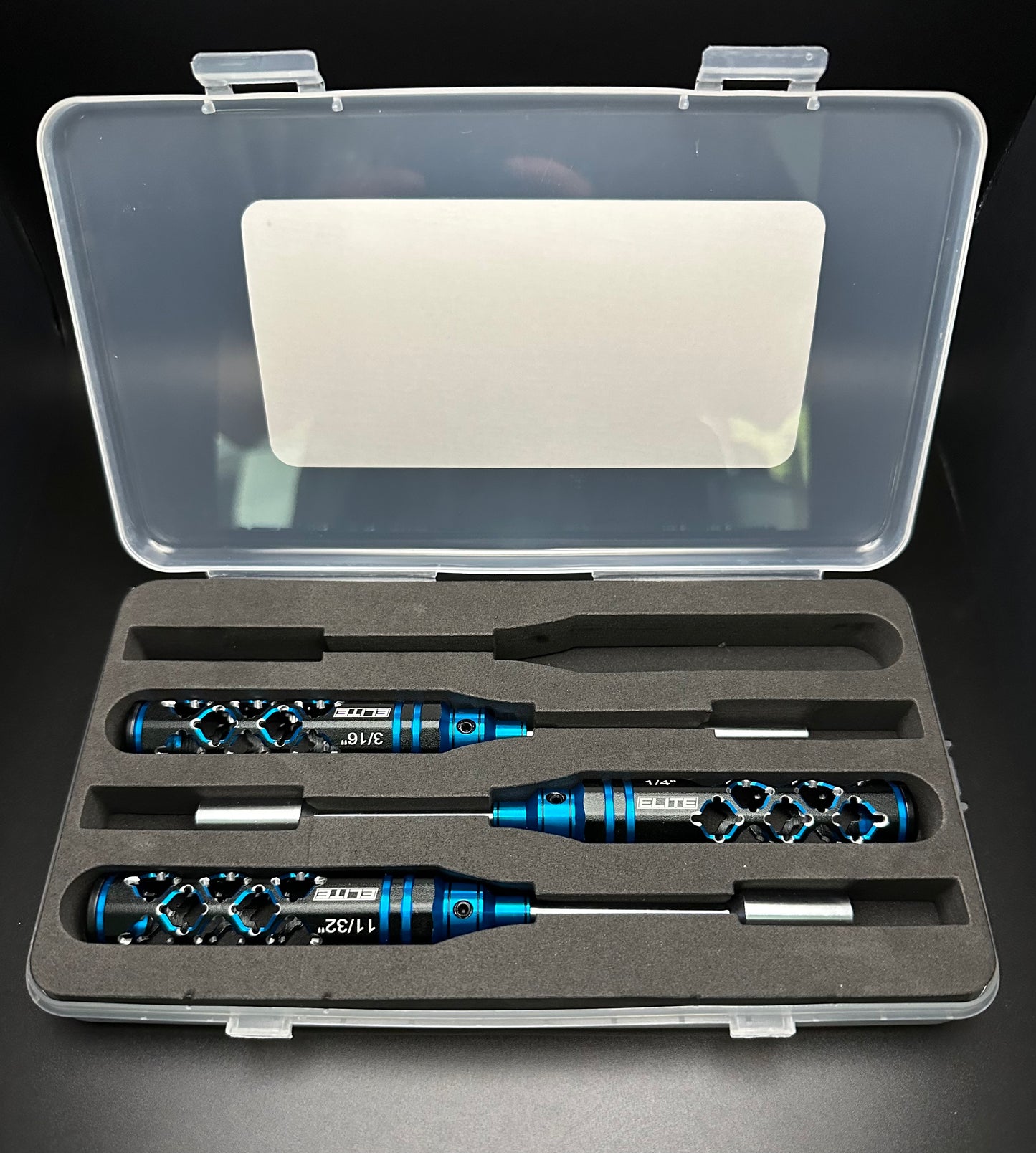 ELITE PRO SERIES SAE 3PC NUT DRIVER SET BLACK/BLUE