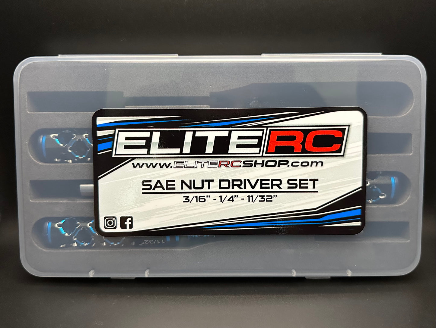 ELITE PRO SERIES SAE 3PC NUT DRIVER SET BLACK/BLUE
